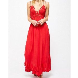 NWT Intimately Free People Adella Red Maxi Dress Size S